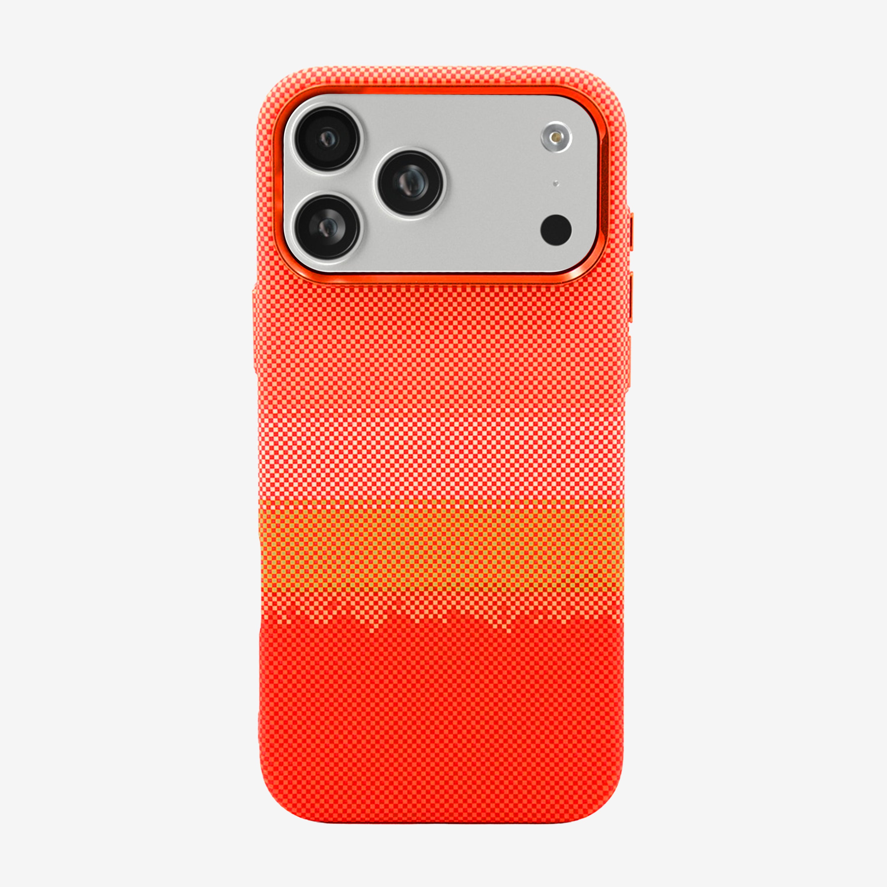 Case Ultra Delgado con Diseño Fibra de Carbono para iPhone 17 Pro Max ( Orange )