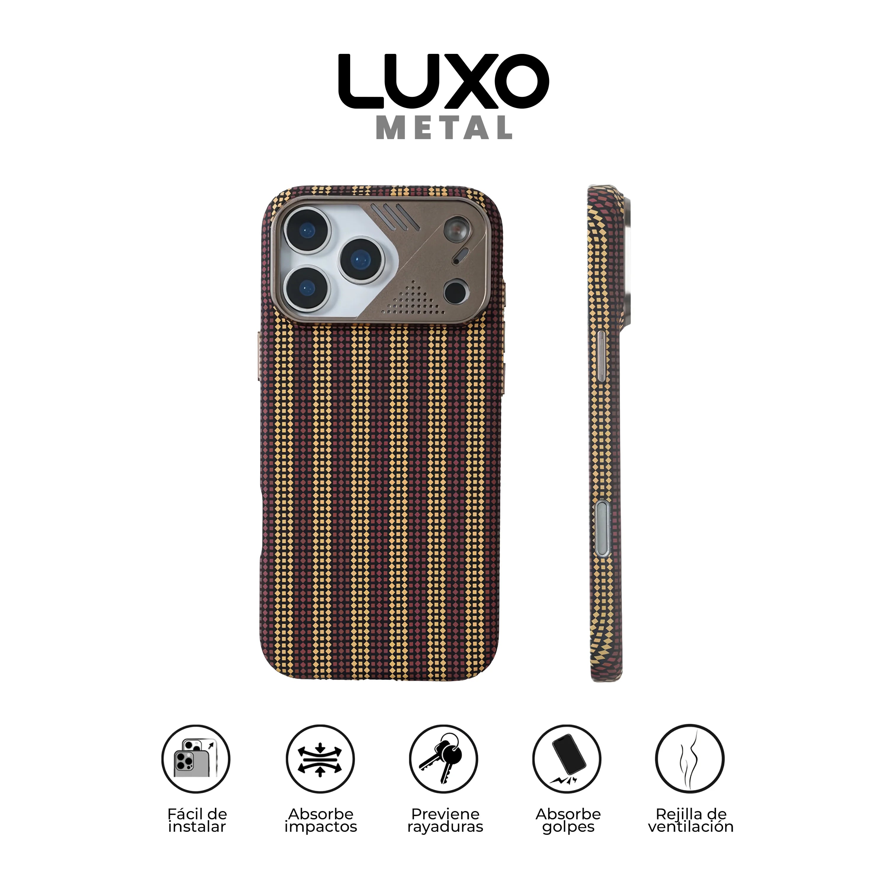 Case Delgado Luxo Metal - iPhone 17 Pro Max (Monocromo) (Magsafe)