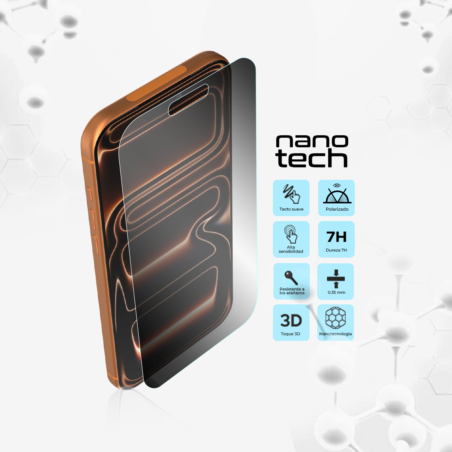 Protector de Pantalla NanoTech Antiespía Mate -  iPhone 17 Pro Max