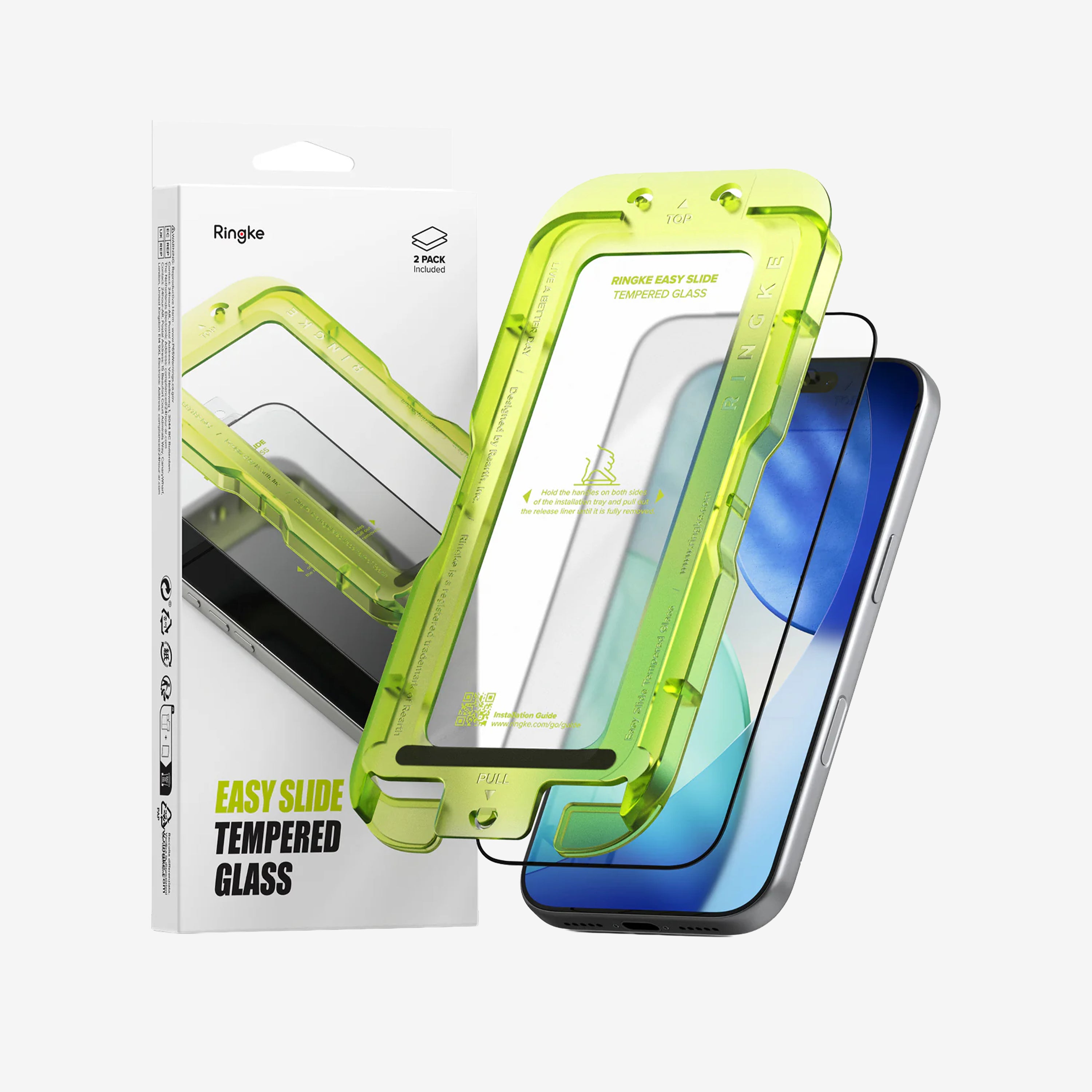 Protector de Pantalla Vidrio Ringke Easy Slide iPhone 17 Pro Max (Instalador) 2pcs