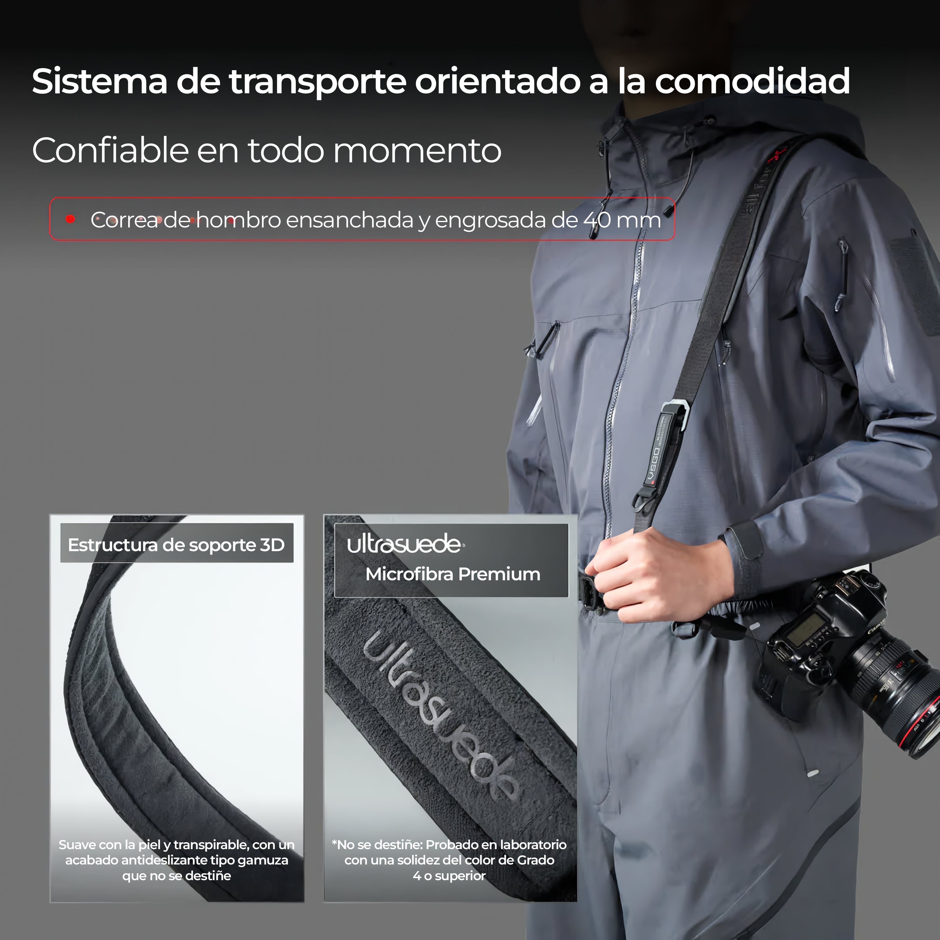 Correa de Cámara VSGO Pro Lanyard - Cuello y Hombro Heavy Duty