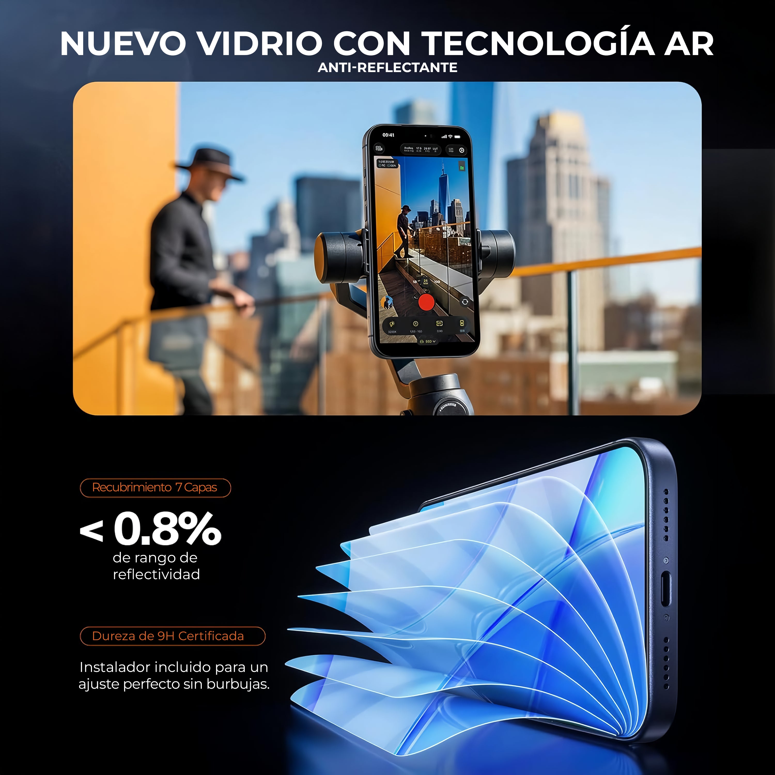 Protector de Pantalla AR-Anti reflectante iPhone 17 Pro Max