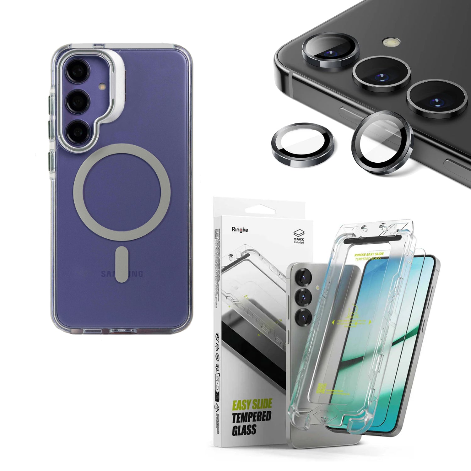 CASE STAND + VIDRIO TEMPLADO 9H +PROTECTOR DE CÁMARA - GALAXY S25