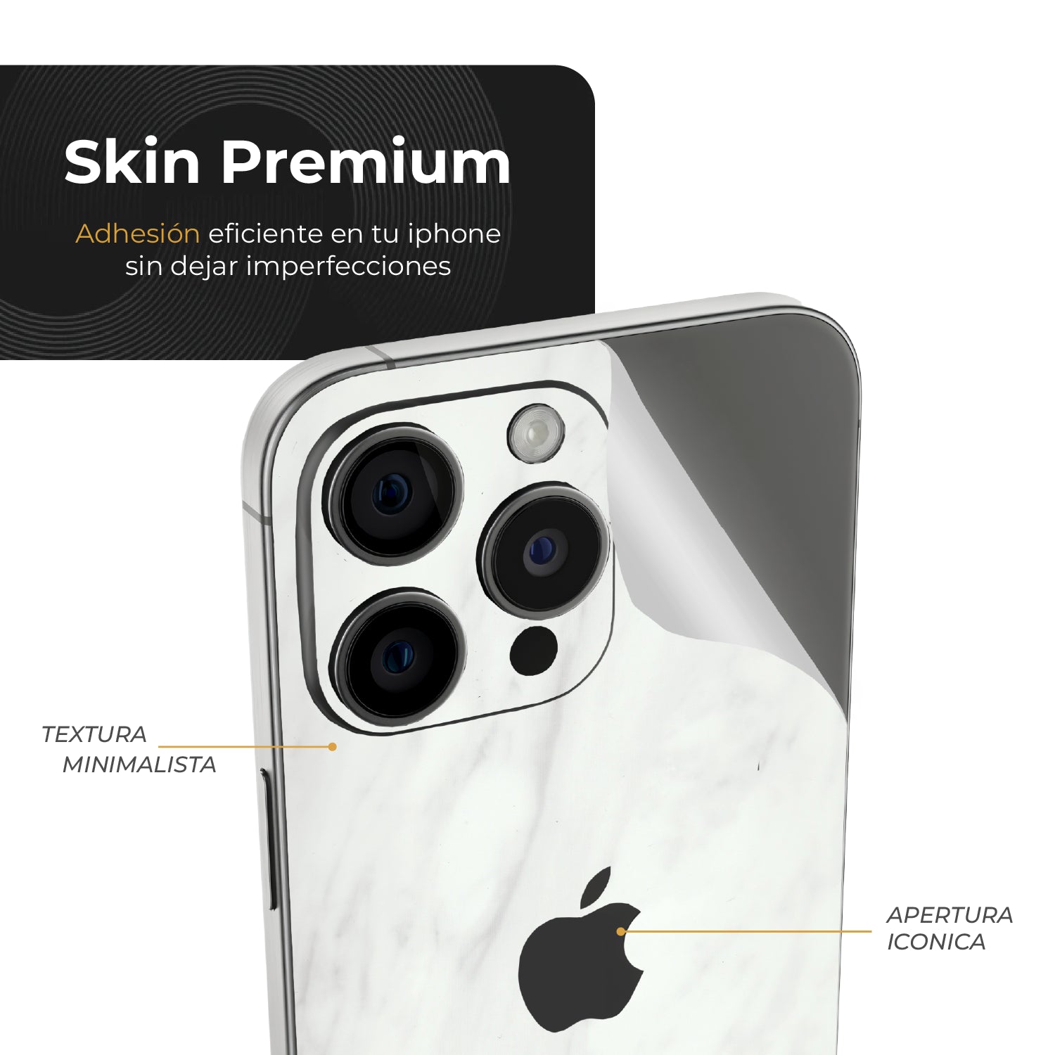 Skin Premium Mármol Ultra Blanco - iPhone 16 Pro