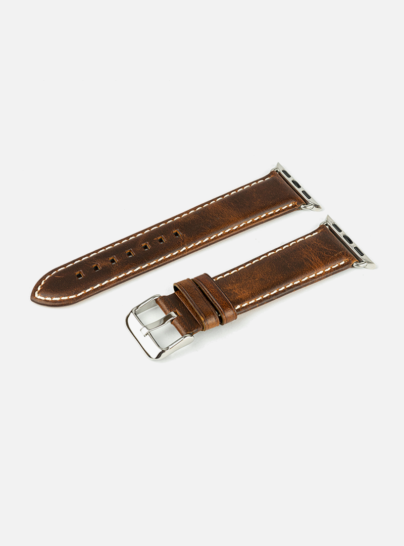 Correa De Cuero Genuino para Apple Watch  -  Marrón Caramelo