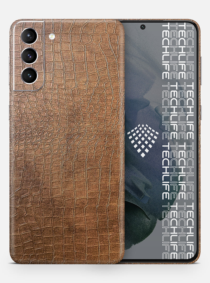 Skin Leather Reptile Brown para Galaxy S21 Plus