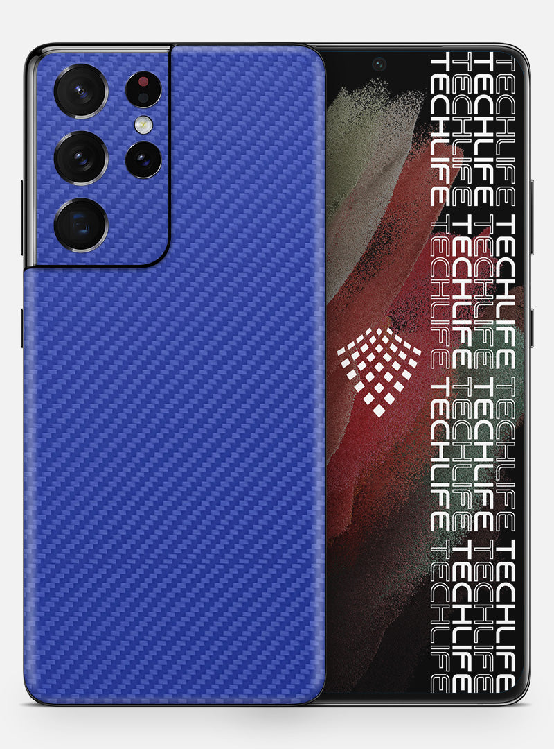 Skin Premium Carbono Azul Galaxy S21 Ultra