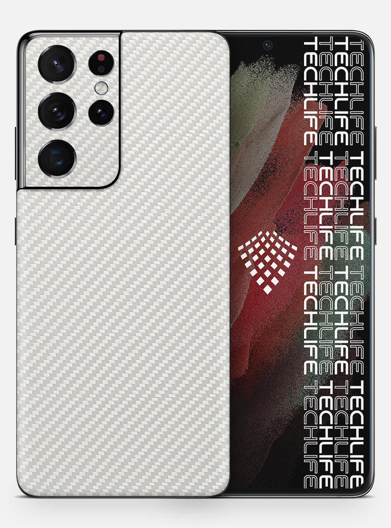 Skin Carbon White para Galaxy S21 Ultra