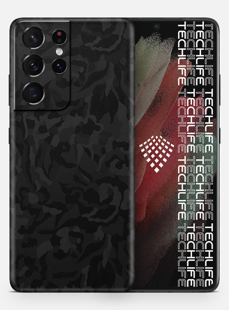 Skin Premium Camuflaje Espectro Negro Galaxy S21 Ultra