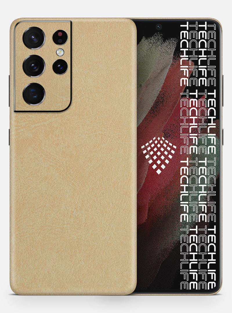 Skin Premium Cuero Esencia Marfil Galaxy S21 Ultra