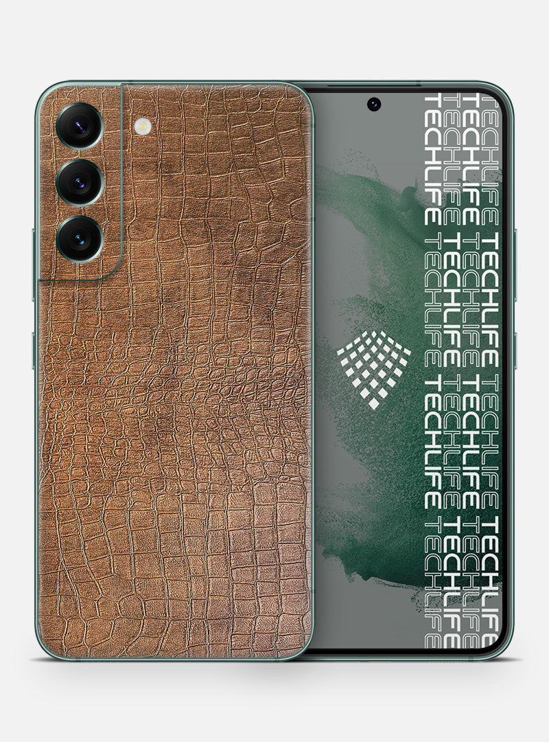 Skin Leather Reptile Brown para Galaxy S22