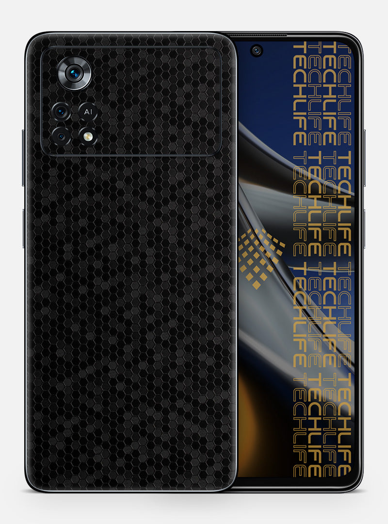 Skin Premium HexaTech Abismo Negro Poco X4 Pro