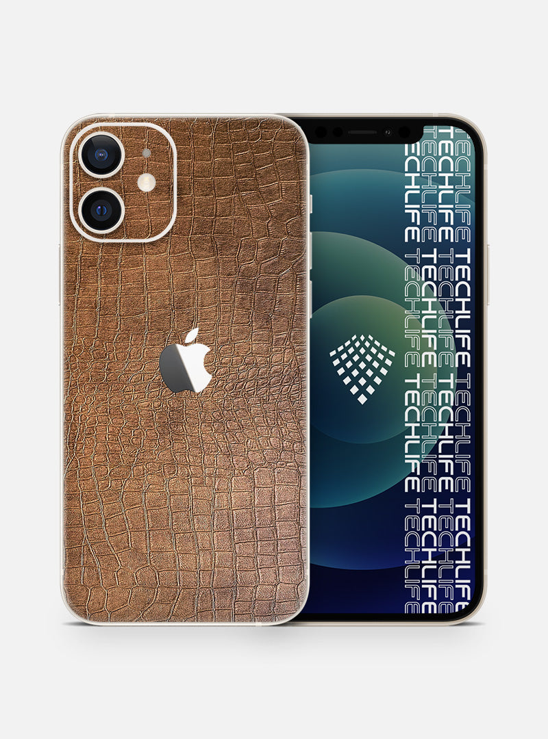 Skin Leather Reptile Brown para iPhone 12