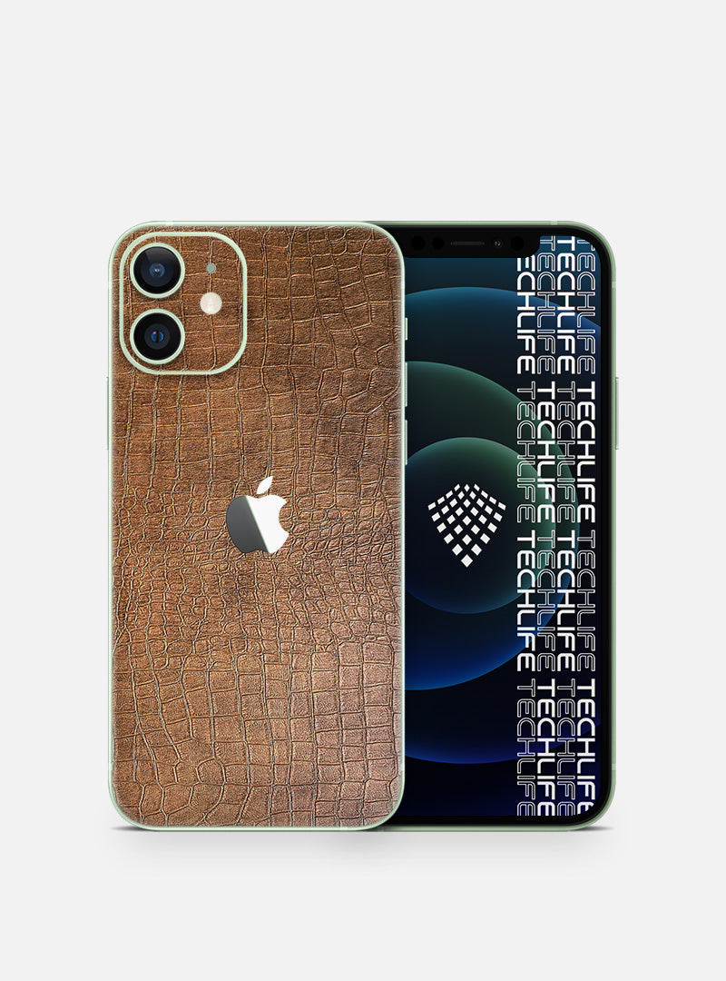 Skin Leather Reptile Brown para iPhone 12 Mini