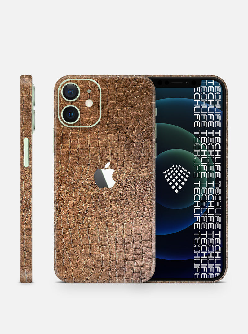 Skin Leather Reptile Brown para iPhone 12 Mini